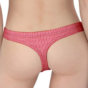 Pink Knitted Pattern Print Women's Thong