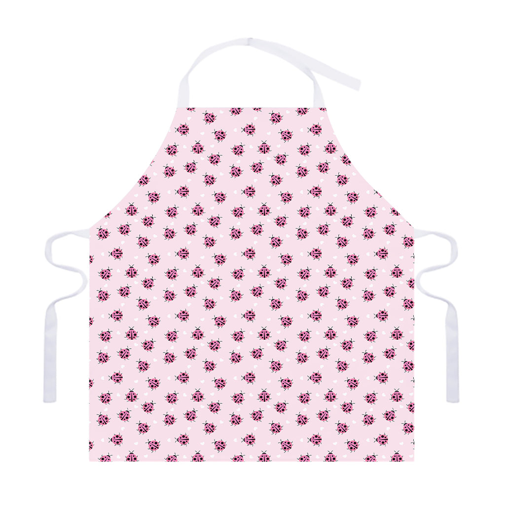 Pink Ladybug Pattern Print Adjustable Apron