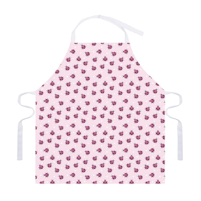 Pink Ladybug Pattern Print Adjustable Apron