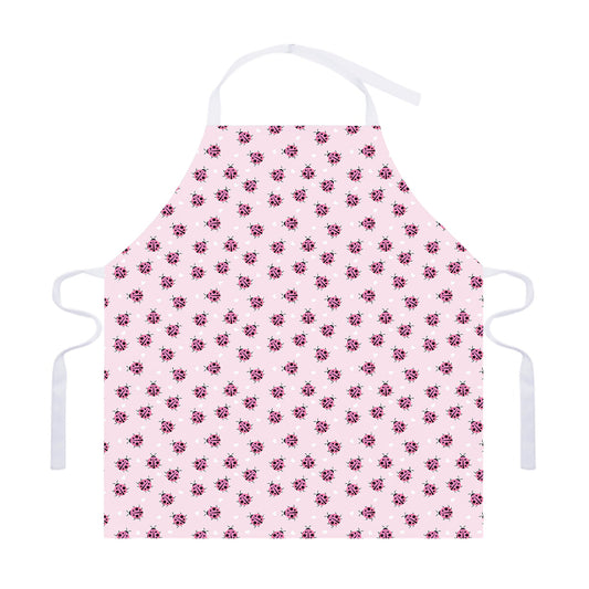 Pink Ladybug Pattern Print Adjustable Apron