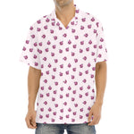Pink Ladybug Pattern Print Aloha Shirt
