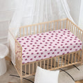 Pink Ladybug Pattern Print Baby Crib Sheet