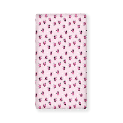 Pink Ladybug Pattern Print Baby Crib Sheet