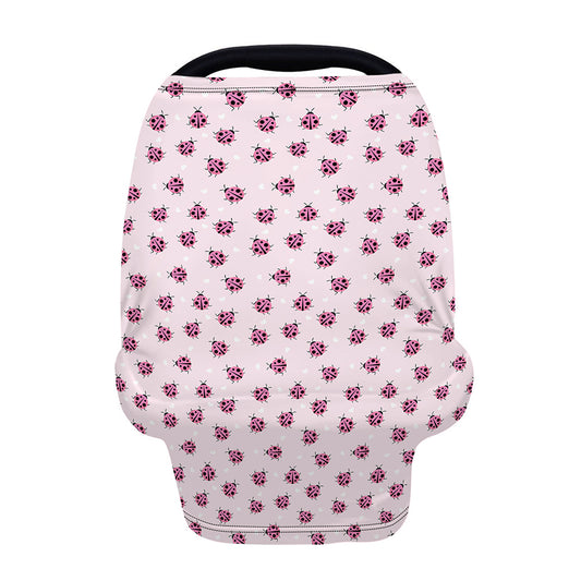 Pink Ladybug Pattern Print Baby Seat Cover