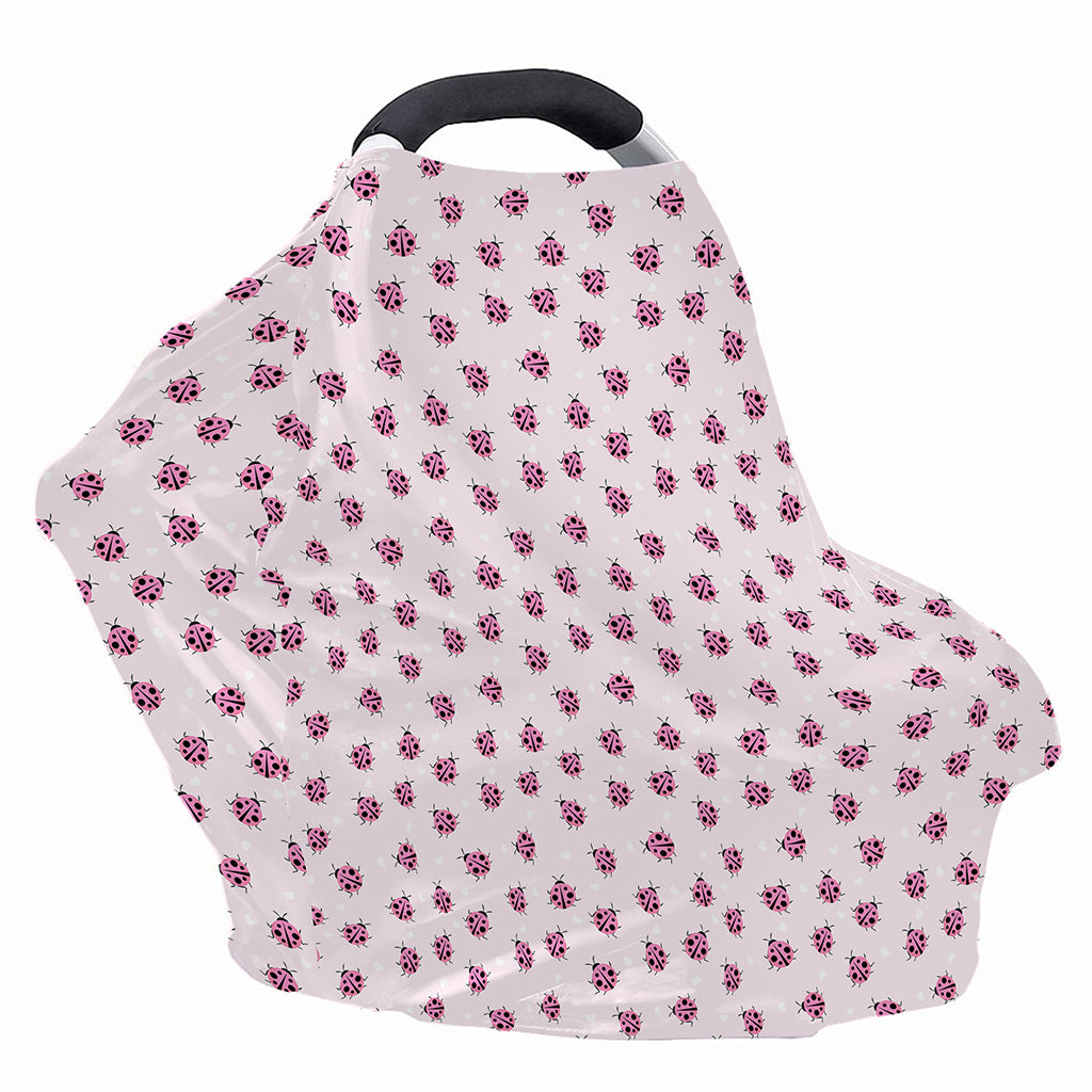 Pink Ladybug Pattern Print Baby Seat Cover