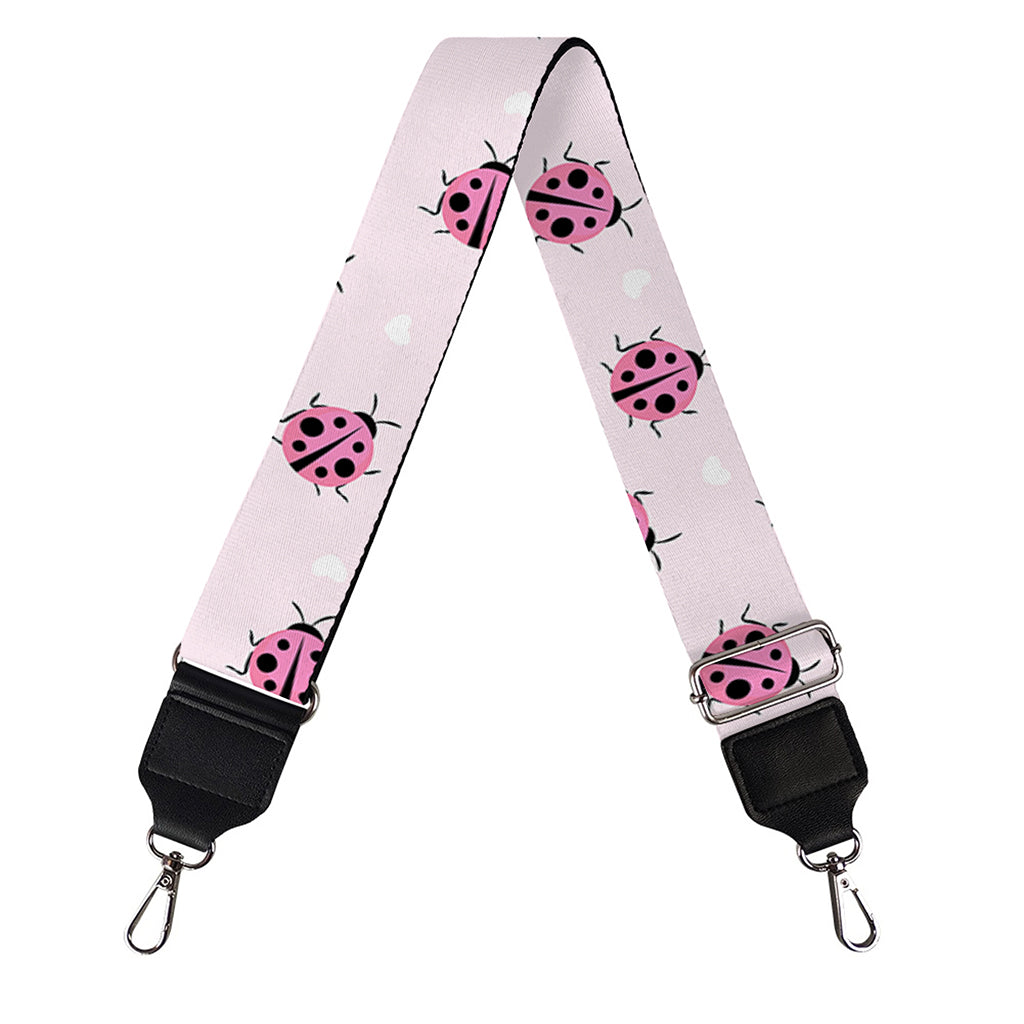 Pink Ladybug Pattern Print Bag Strap