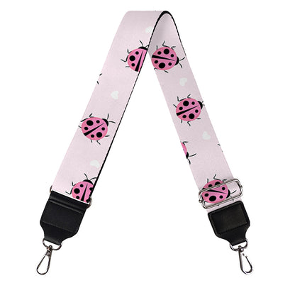 Pink Ladybug Pattern Print Bag Strap