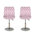 Pink Ladybug Pattern Print Bar Stool Covers