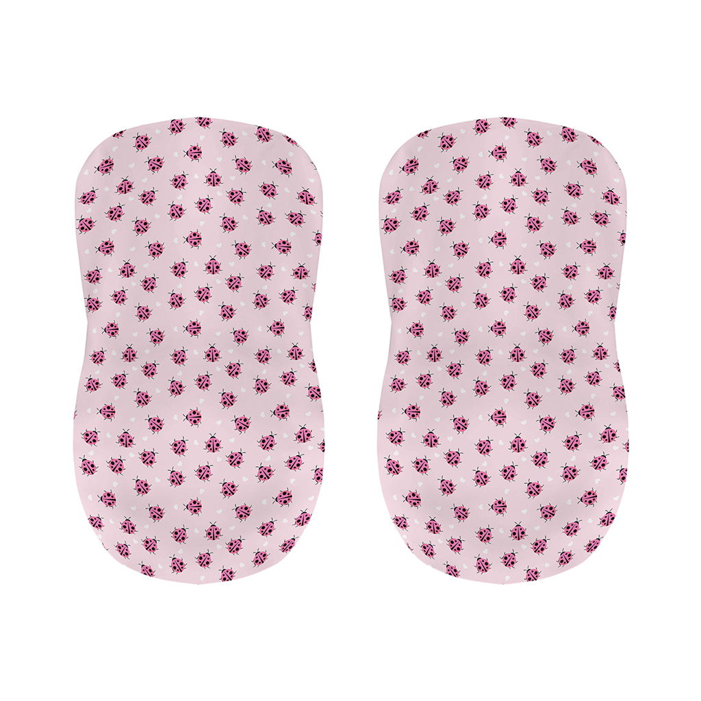 Pink Ladybug Pattern Print Bar Stool Covers