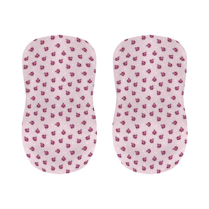 Pink Ladybug Pattern Print Bar Stool Covers