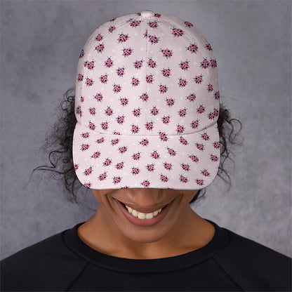 Pink Ladybug Pattern Print Baseball Cap