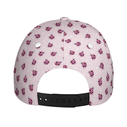 Pink Ladybug Pattern Print Baseball Cap