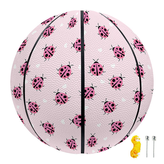 Pink Ladybug Pattern Print Basketball