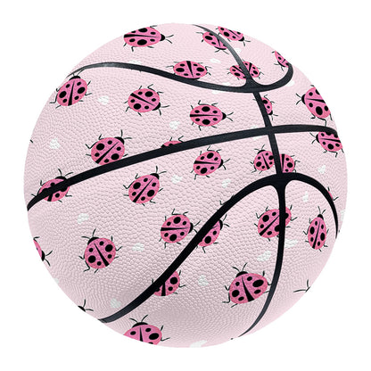 Pink Ladybug Pattern Print Basketball