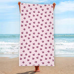 Pink Ladybug Pattern Print Beach Towel