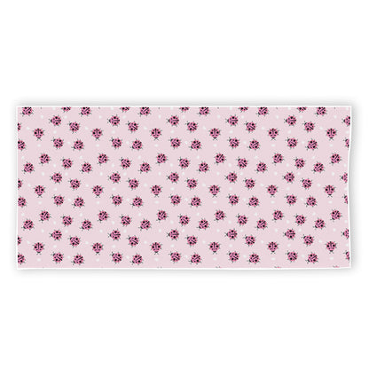 Pink Ladybug Pattern Print Beach Towel