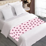 Pink Ladybug Pattern Print Bed Runner