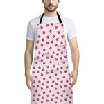 Pink Ladybug Pattern Print Bib Apron With Pocket