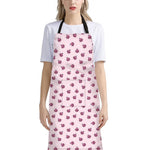 Pink Ladybug Pattern Print Bib Apron With Pocket