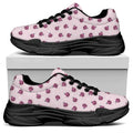 Pink Ladybug Pattern Print Black Chunky Shoes