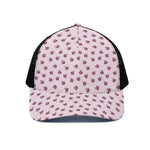 Pink Ladybug Pattern Print Black Mesh Trucker Cap