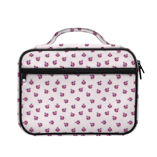 Pink Ladybug Pattern Print Briefcase Bible Bag