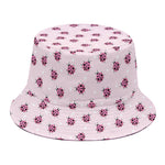 Pink Ladybug Pattern Print Bucket Hat