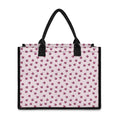Pink Ladybug Pattern Print Canvas Tote Bag