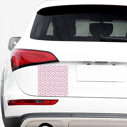 Pink Ladybug Pattern Print Car Sticker