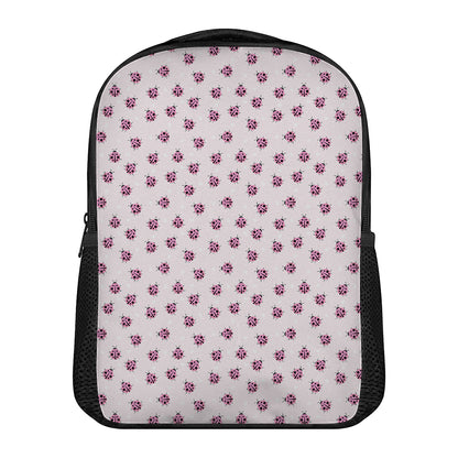 Pink Ladybug Pattern Print Casual Backpack
