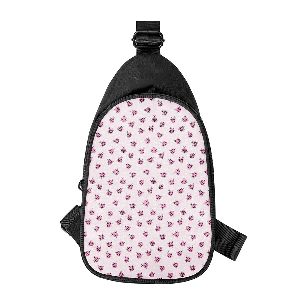 Pink Ladybug Pattern Print Chest Bag