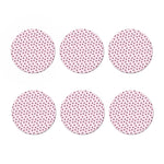 Pink Ladybug Pattern Print Coaster Set