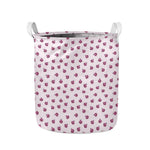 Pink Ladybug Pattern Print Collapsible Laundry Basket