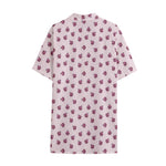 Pink Ladybug Pattern Print Cotton Hawaiian Shirt