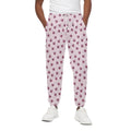 Pink Ladybug Pattern Print Cotton Sweatpants