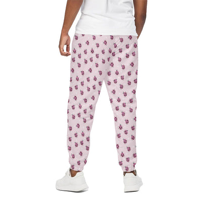 Pink Ladybug Pattern Print Cotton Pants
