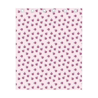 Pink Ladybug Pattern Print Curtain