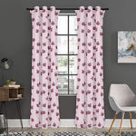 Pink Ladybug Pattern Print Curtain
