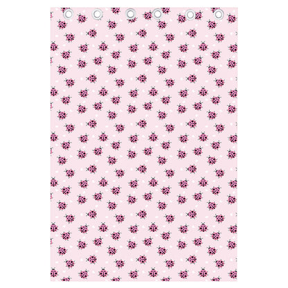 Pink Ladybug Pattern Print Curtain