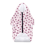 Pink Ladybug Pattern Print Dog Zip Up Hoodie