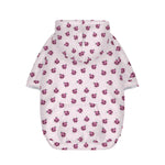 Pink Ladybug Pattern Print Dog Zip Up Hoodie