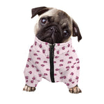 Pink Ladybug Pattern Print Dog Zip Up Jacket