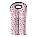 Pink Ladybug Pattern Print Double Neoprene Wine Tote