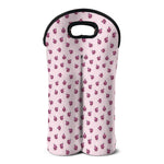 Pink Ladybug Pattern Print Double Neoprene Wine Tote