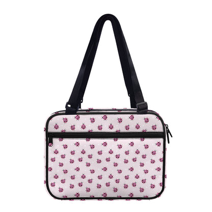 Pink Ladybug Pattern Print Double Strap Bible Bag