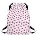 Pink Ladybug Pattern Print Drawstring Backpack