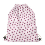 Pink Ladybug Pattern Print Drawstring Bag