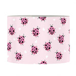 Pink Ladybug Pattern Print Drum Lamp Shade