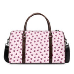 Pink Ladybug Pattern Print Duffle Bag