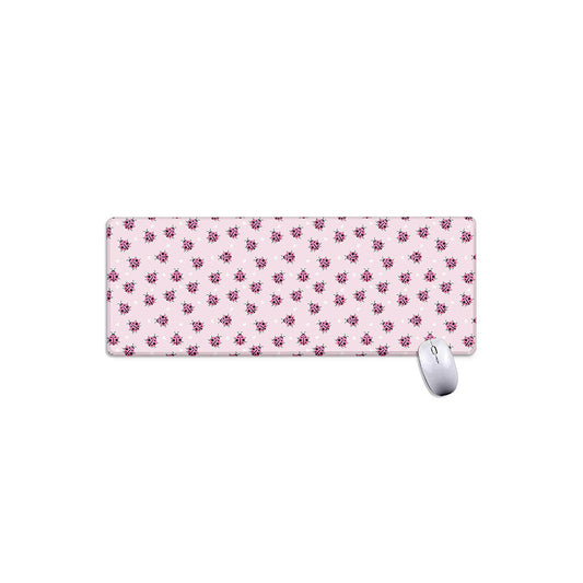 Pink Ladybug Pattern Print Extended Mouse Pad